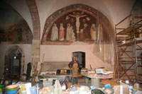 Visione da sotto affresco S. Francesco ed il Lupo